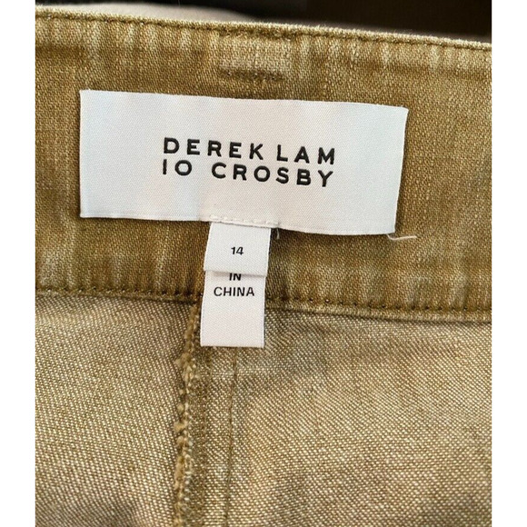 Derek Lam IO Crosby - Neiman Marcus Denim 2 tone flare khaki pants women size 14 - Picture 5 of 5